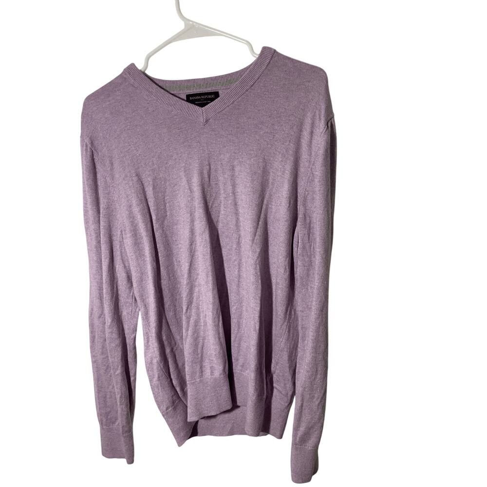 Banana Republic Silk Cotton Old Money Premiumlux Yarn V-Neck Pullover Men's Sz M